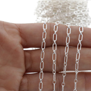 Sterling Silver medium weight long and short Chain, 5.5x2.5 mm, (SS-094)