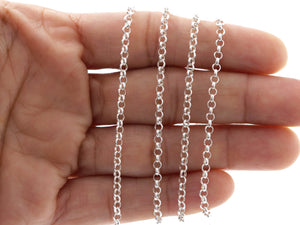 Sterling Silver medium weight rolo chain, 2 mm, (SS-004)