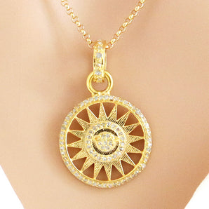 Pave Diamond Sun Pendant with Saturn Center, (DPS-168)