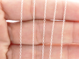 Sterling Silver Petite Oval Cable Chain, 1.25x1 mm, (SS-048)