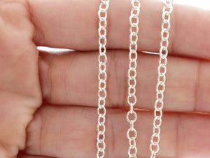 Sterling Silver Heavy Weight Oval Cable Chain, 3x2.8 mm, (SS-061)