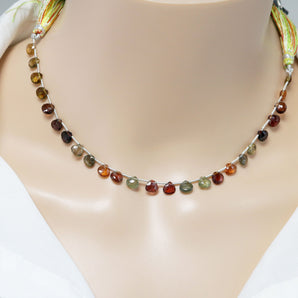 Green Grossular Garnet Faceted Heart Drops, 6 mm, Rich Color, Garnet Gemstone Beads, (GRG-HRT-6)(284)