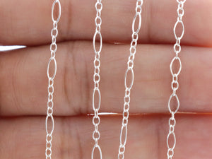 Sterling Silver Long and Short Cable Chain, 5x2mm, (SS-092)