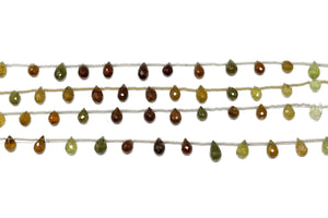 Green Grossular Garnet Faceted Tear Drops, 5x8-6x9 mm, Rich Color, Garnet Gemstone Beads, (GRG-TR-5x8-6x9)(286)