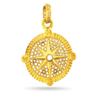 Pave Diamond Compass Pendant, (DPS-171)