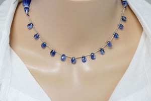 Kyanite Smooth Pear Drops , 6x8 mm, Rich Color, Kyanite Gemstone Beads, (KYN-SPR-6x8)(287)