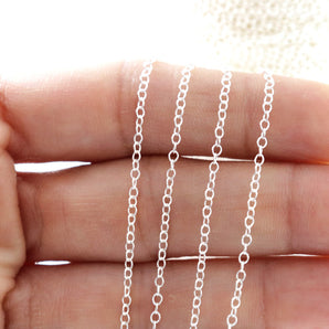 Sterling Silver Petite Fine Oval Cable Chain, 2x1.5 mm, (SS-181)