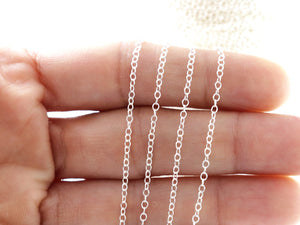 Sterling Silver Petite Fine Oval Cable Chain, 2x1.5 mm, (SS-181)