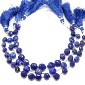 Lapis Lazuli Faceted Onion Drops, 8-9 mm, Rich Color, Lapis Gemstone Beads, (LAP-ON-8-9)(290)