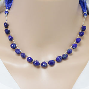 Lapis Lazuli Faceted Onion Drops, 8-9 mm, Rich Color, Lapis Gemstone Beads, (LAP-ON-8-9)(290)