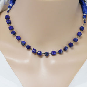Lapis Lazuli Faceted Cube, 7 mm, Rich Color, Lapis Gemstone Beads, (LAP-CUBE-7)(292)