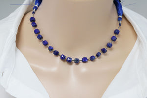 Lapis Lazuli Faceted Cube, 7 mm, Rich Color, Lapis Gemstone Beads, (LAP-CUBE-7)(292)