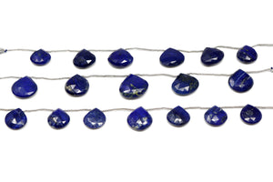 Lapis Lazuli Faceted Heart Drops, 15-17 mm, Rich Color, Lapis Gemstone Beads, (LAP-HRT-15-17)(296)