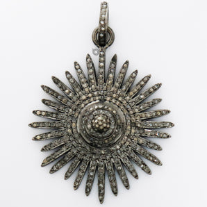 Pave Diamond  Sun Starburst  Pendant, --DPL-2232 - Beadspoint