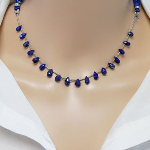 Lapis Lazuli Faceted Tear Drops, 4x7-5x8 mm, Rich Color, Lapis Gemstone Beads, (LAP-TR-4x7-5x8)(298)