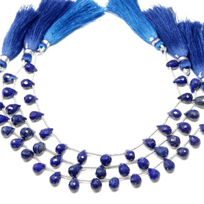 Lapis Lazuli Faceted Tear Drops, 5x9-6x10 mm, Rich Color, Lapis Gemstone Beads, (LAP-TR-5x9-6x10)(299)