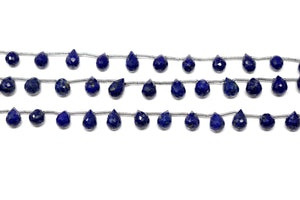 Lapis Lazuli Faceted Tear Drops, 5x9-6x10 mm, Rich Color, Lapis Gemstone Beads, (LAP-TR-5x9-6x10)(299)