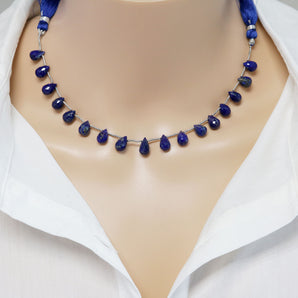 Lapis Lazuli Faceted Tear Drops, 5x9-6x10 mm, Rich Color, Lapis Gemstone Beads, (LAP-TR-5x9-6x10)(299)