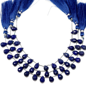 Lapis Lazuli Faceted Tear Drops, 7x10-8x11mm, Rich Color, Lapis Gemstone Beads, (LAP-TR-7x10-8x11)(300)