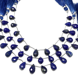 Lapis Lazuli Faceted Tear Drops, 8x11-9x14 mm, Rich Color, Lapis Gemstone Beads, (LAP-TR-8x11-9x14)(301)