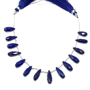 Lapis Lazuli Faceted Tear Drops, 6x16 mm, Rich Color, Lapis Gemstone Beads, (LAP-TR-6x16)(302)
