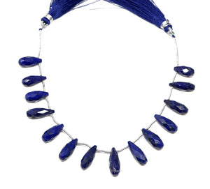 Lapis Lazuli Faceted Tear Drops, 6x16 mm, Rich Color, Lapis Gemstone Beads, (LAP-TR-6x16)(302)