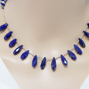 Lapis Lazuli Faceted Tear Drops, 6x16 mm, Rich Color, Lapis Gemstone Beads, (LAP-TR-6x16)(302)