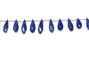 Lapis Lazuli Faceted Large Tear Drops, 8x21-9x26 mm, Rich Color, Lapis Gemstone Beads, (LAP-LTR-8x21-9x26)(303)