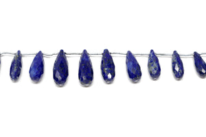 Lapis Lazuli Faceted Large Tear Drops, 6x16-8x23 mm, Rich Color, Lapis Gemstone Beads, (LAP-LTR-6x16-8x23)(304)