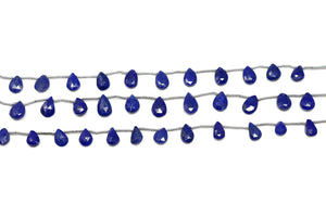 Lapis Lazuli Faceted Pear Drops, 6x8-9 mm, Rich Color, Lapis Gemstone Beads, (LAP-PR-6x8-9)(305)