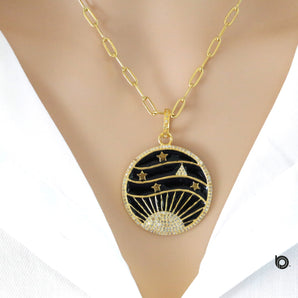 Pave Diamond Large Galaxy Pendant, (DEM-4096)