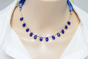 Lapis Lazuli Faceted Pear Drops, 6x8-9 mm, Rich Color, Lapis Gemstone Beads, (LAP-PR-6x8-9)(305)