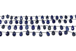 Lapis Lazuli Faceted Pear Drops, 7x10 mm, Rich Color, Lapis Gemstone Beads, (LAP-PR-7x10)(306)