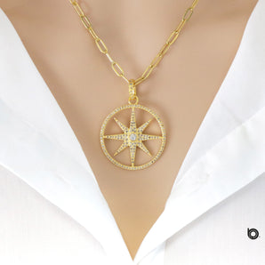 Pave Diamond Starshine Pendant, (DPM-1164)