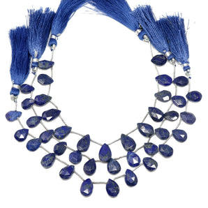 Lapis Lazuli Faceted Pear Drops, 8x12 mm, Rich Color, Lapis Gemstone Beads, (LAP-PR-8x12)(307)