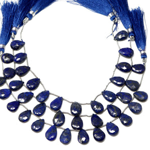 Lapis Lazuli Faceted Pear Drop, 9x13-10x14 mm, Rich Color, Lapis Gemstone Beads, (LAP-PR-9x13-10x14)(308)