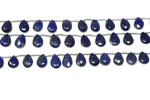 Lapis Lazuli Faceted Pear Drop, 9x13-10x14 mm, Rich Color, Lapis Gemstone Beads, (LAP-PR-9x13-10x14)(308)