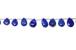 Lapis Lazuli Faceted Pear Drops, 10x16-12x19 mm, Rich Color, Lapis Gemstone Beads, (LAP-PR-10x16-12x19)(309)