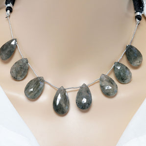 Moss Aquamarine Faceted Large Pear, 14x22 mm, (MAQ-PR-14x22)(311)
