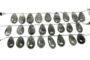 Moss Aquamarine Faceted Large Pear Drops, 14x24-16x26 mm, (MAQ-PR-14x24-16x26)(312)