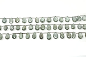 Moss Aquamarine Faceted Pear Drops, 8x12 mm, Rich Color, Aquamarine Gemstone Beads, (MAQ-PR-8x12)(315)