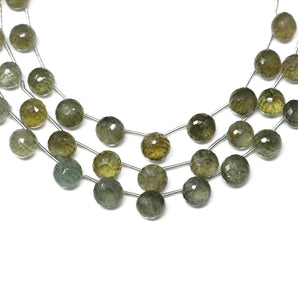 Moss Aquamarine Faceted Onion Drops, 8x12 mm, Rich Color, Aquamarine Gemstone Beads, (MAQ-ON-8-9)(316)