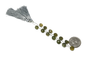 Moss Aquamarine Faceted Onion Drops, 8x12 mm, Rich Color, Aquamarine Gemstone Beads, (MAQ-ON-8-9)(316)