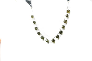 Moss Aquamarine Faceted Onion Drops, 8x12 mm, Rich Color, Aquamarine Gemstone Beads, (MAQ-ON-8-9)(316)