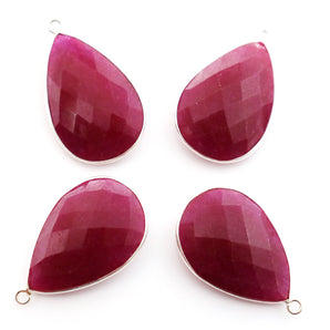 Silver Faceted Ruby Pear Bezel, 20x30 mm, (SSBZC-6046) - Beadspoint