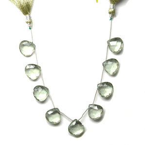 Moss Aquamarine Faceted Heart Drops, 15 mm, Rich Color, Aquamarine Gemstone Beads, (MAQ-HRT-15)(317)
