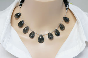 Moss Aquamarine Faceted Pear Drops, 14x20 mm, Rich Color, Aquamarine Gemstone Beads, (MAQ-PR-14x20)(318)