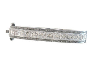 Pave Diamond Rose Cut Bangle, 925 Sterling Silver Bangle with Antique Finish, (DBG-16)