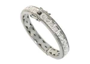 Pave Diamond Rose Cut Bangle, 925 Sterling Silver Bangle with Antique Finish, (DBG-16)