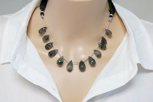 Moss Aquamarine Faceted Tear Drops, 9x17 mm, Rich Color, Aquamarine Gemstone Beads, (MAQ-TR-9x17)(322)
